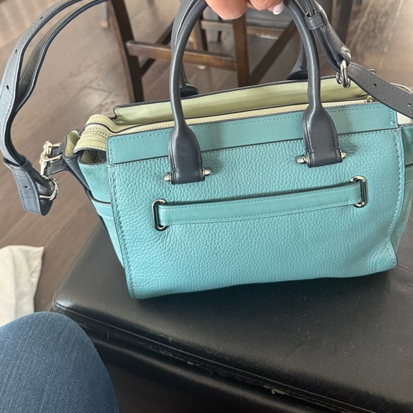 Coach Blue and Green Leather Satchel - Picture 3 of 3
